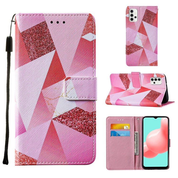 For Samsung Galaxy A32 5G Cross Texture Painting Pattern Horizontal Flip Leather Case with Holder & Card Slots & Wallet & Lanyard