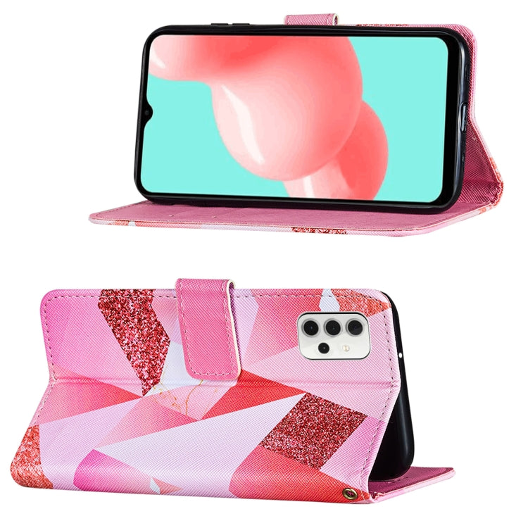 For Samsung Galaxy A32 5G Cross Texture Painting Pattern Horizontal Flip Leather Case with Holder & Card Slots & Wallet & Lanyard