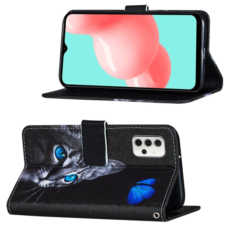 For Samsung Galaxy A32 5G Cross Texture Painting Pattern Horizontal Flip Leather Case with Holder & Card Slots & Wallet & Lanyard
