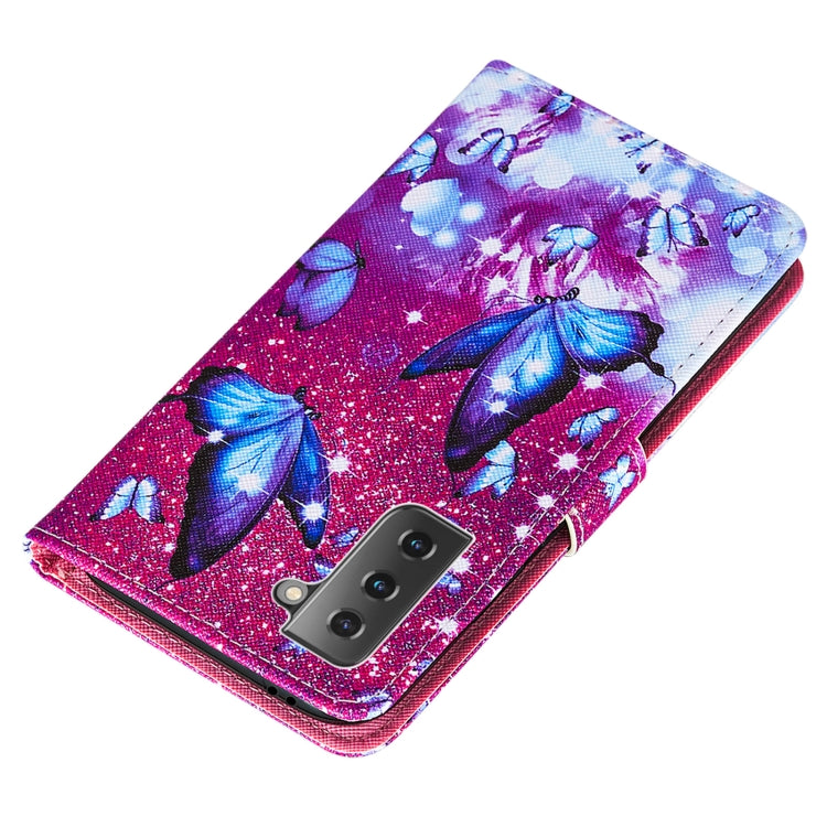 For Samsung Galaxy S21+ 5G Cross Texture Painting Pattern Horizontal Flip Leather Case with Holder & Card Slots & Wallet & Lanyard