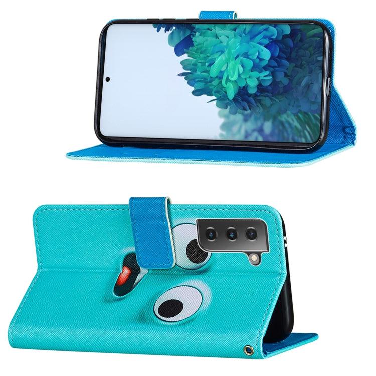 For Samsung Galaxy S21+ 5G Cross Texture Painting Pattern Horizontal Flip Leather Case with Holder & Card Slots & Wallet & Lanyard