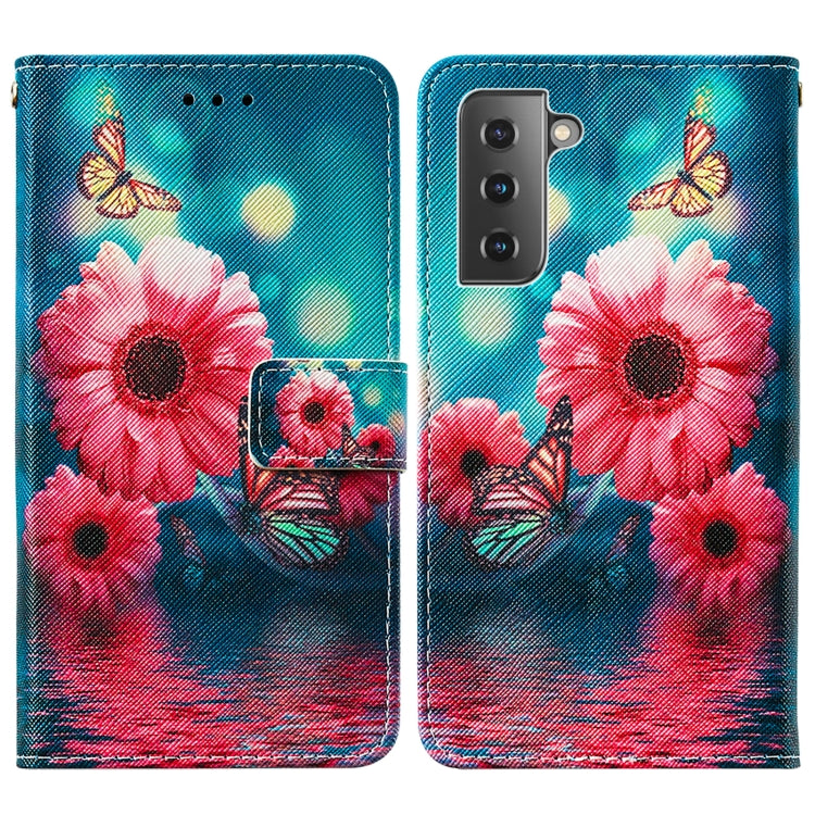 For Samsung Galaxy S21+ 5G Cross Texture Painting Pattern Horizontal Flip Leather Case with Holder & Card Slots & Wallet & Lanyard