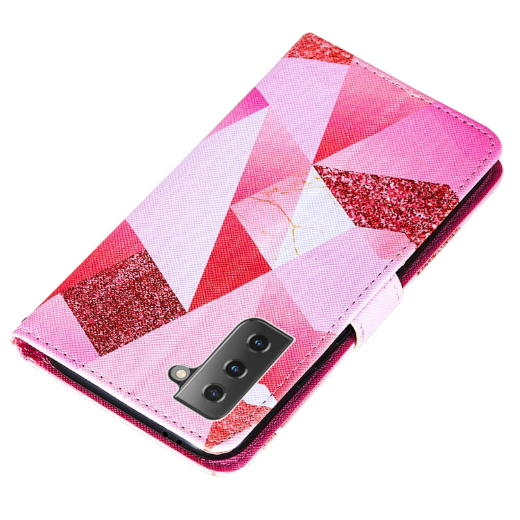 For Samsung Galaxy S21+ 5G Cross Texture Painting Pattern Horizontal Flip Leather Case with Holder & Card Slots & Wallet & Lanyard