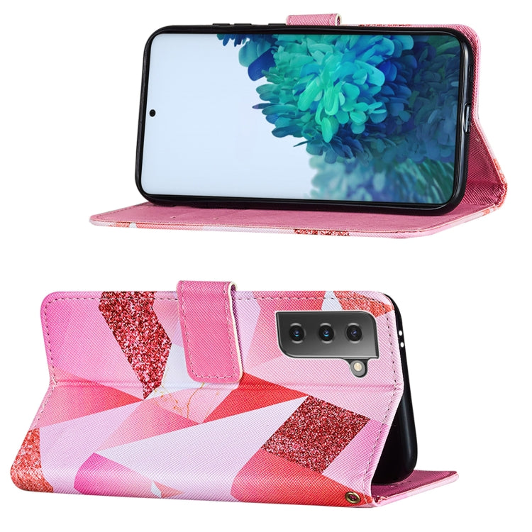 For Samsung Galaxy S21+ 5G Cross Texture Painting Pattern Horizontal Flip Leather Case with Holder & Card Slots & Wallet & Lanyard