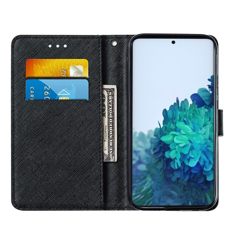 For Samsung Galaxy S21 5G Cross Texture Painting Pattern Horizontal Flip Leather Case with Holder & Card Slots & Wallet & Lanyard