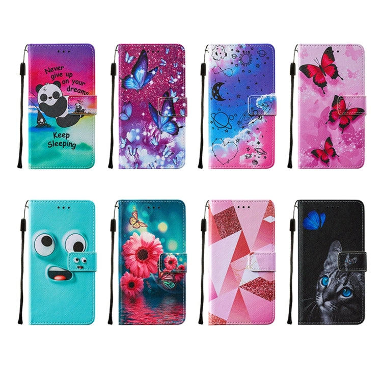 For Samsung Galaxy S21 5G Cross Texture Painting Pattern Horizontal Flip Leather Case with Holder & Card Slots & Wallet & Lanyard