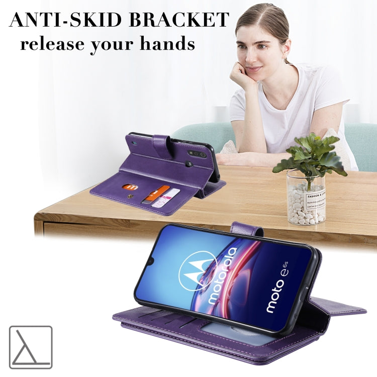 For Motorola Moto E6S 2020 Multifunctional Magnetic Copper Buckle Horizontal Flip Solid Color Leather Case with 10 Card Slots & Wallet & Holder & Photo Frame