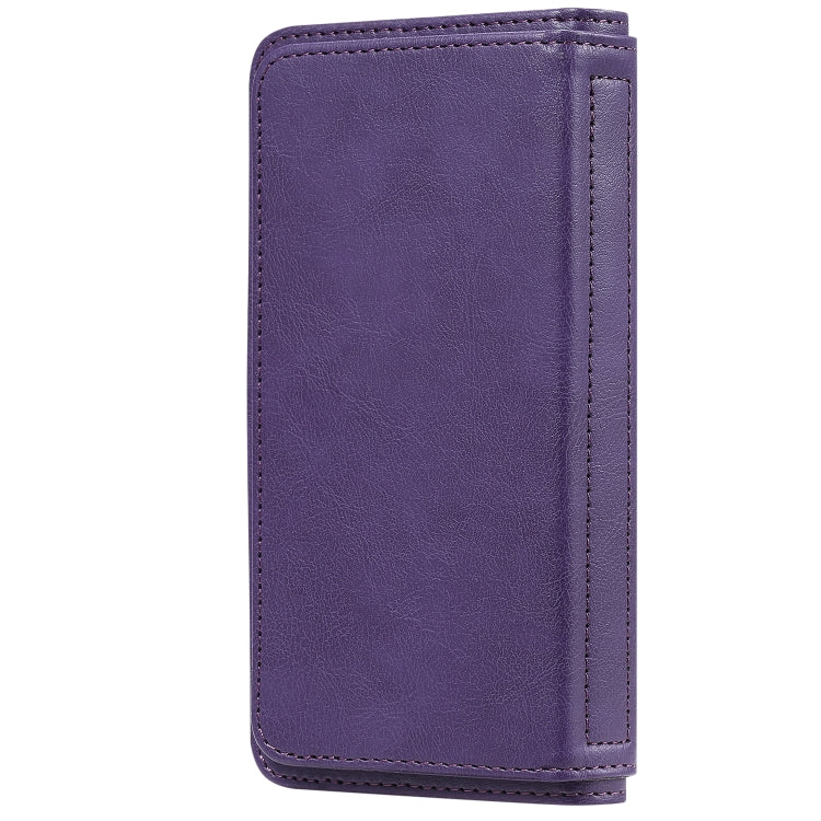For Motorola Moto E6S 2020 Multifunctional Magnetic Copper Buckle Horizontal Flip Solid Color Leather Case with 10 Card Slots & Wallet & Holder & Photo Frame