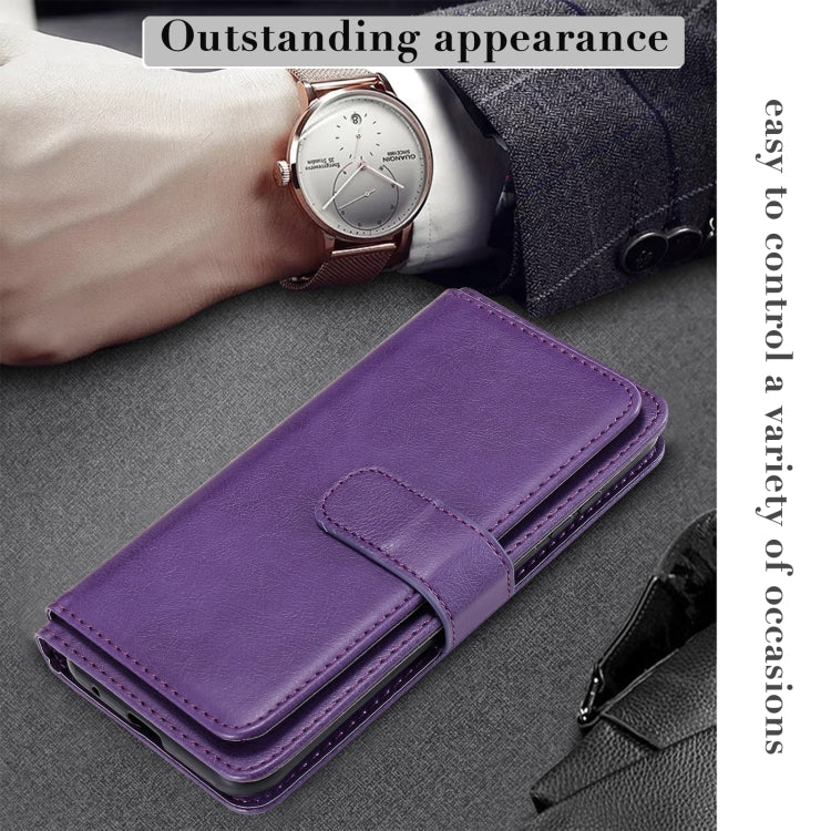 For Motorola Moto E6S 2020 Multifunctional Magnetic Copper Buckle Horizontal Flip Solid Color Leather Case with 10 Card Slots & Wallet & Holder & Photo Frame