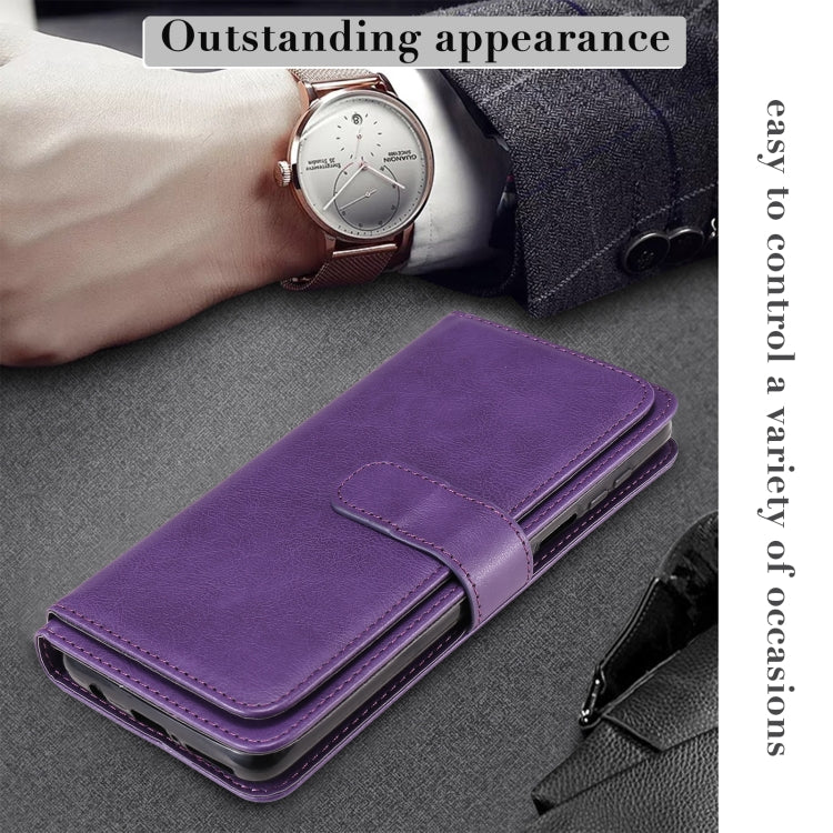 For Motorola Moto G 5G Plus Multifunctional Magnetic Copper Buckle Horizontal Flip Solid Color Leather Case with 10 Card Slots & Wallet & Holder & Photo Frame