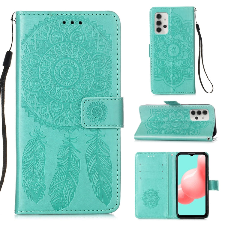 For Samsung Galaxy A32 5G Dream Catcher Printing Horizontal Flip Leather Case with Holder & Card Slots & Wallet & Lanyard