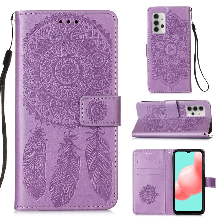 For Samsung Galaxy A32 5G Dream Catcher Printing Horizontal Flip Leather Case with Holder & Card Slots & Wallet & Lanyard