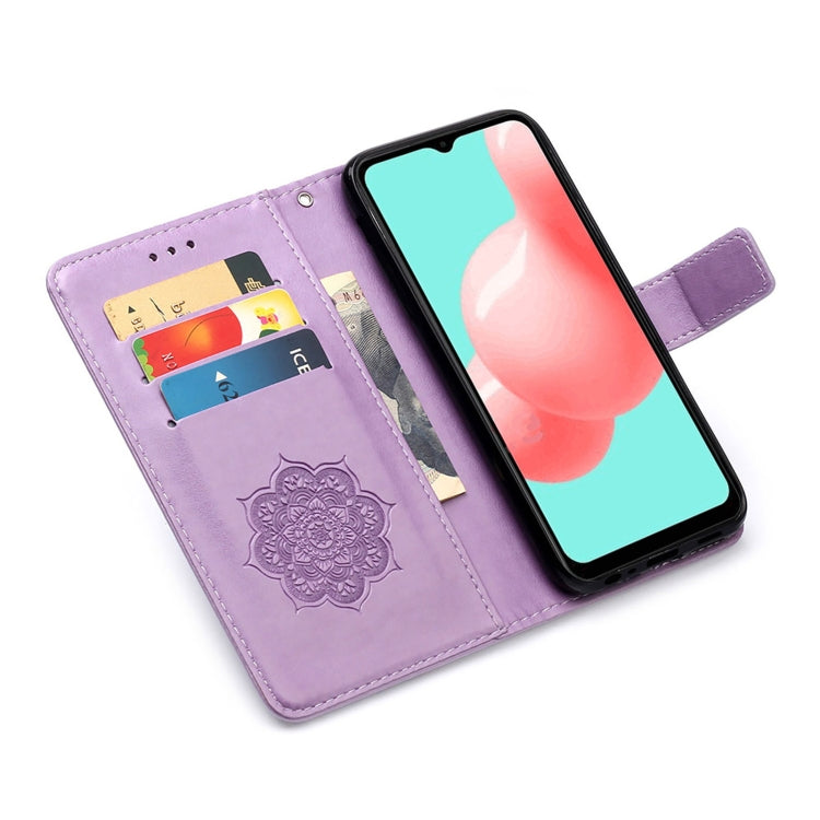 For Samsung Galaxy A32 5G Dream Catcher Printing Horizontal Flip Leather Case with Holder & Card Slots & Wallet & Lanyard