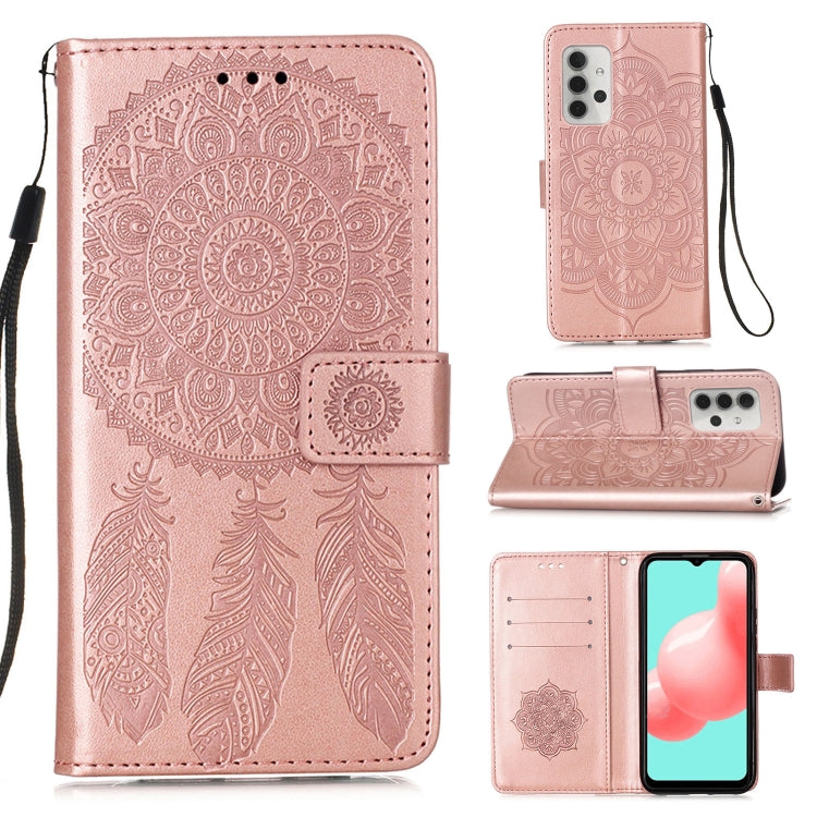 For Samsung Galaxy A32 5G Dream Catcher Printing Horizontal Flip Leather Case with Holder & Card Slots & Wallet & Lanyard