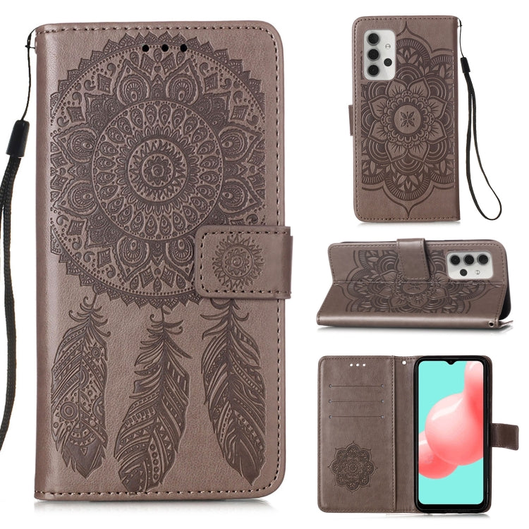 For Samsung Galaxy A32 5G Dream Catcher Printing Horizontal Flip Leather Case with Holder & Card Slots & Wallet & Lanyard
