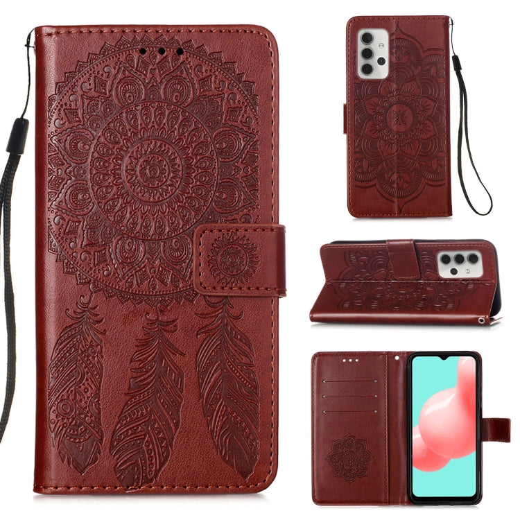 For Samsung Galaxy A32 5G Dream Catcher Printing Horizontal Flip Leather Case with Holder & Card Slots & Wallet & Lanyard