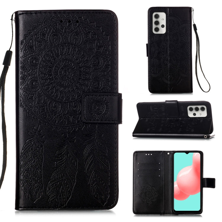 For Samsung Galaxy A32 5G Dream Catcher Printing Horizontal Flip Leather Case with Holder & Card Slots & Wallet & Lanyard