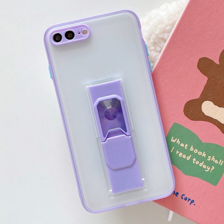 Translucent Frosted TPU + PC Magnetic Protective Case with Bright Color Invisible Bracket For iPhone 8 Plus / 7 Plus
