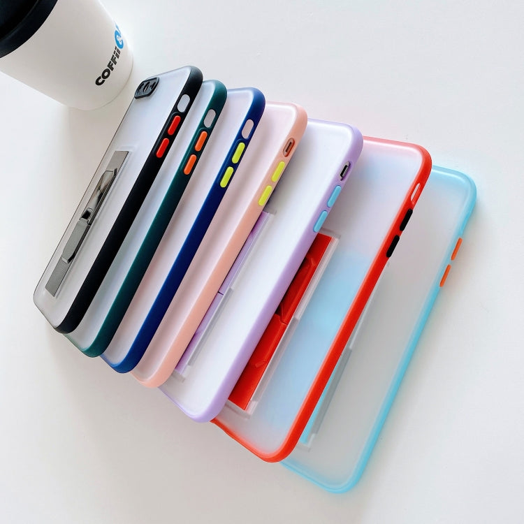 Translucent Frosted TPU + PC Magnetic Protective Case with Bright Color Invisible Bracket For iPhone 8 Plus / 7 Plus