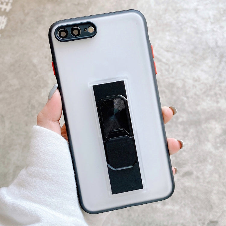 Translucent Frosted TPU + PC Magnetic Protective Case with Bright Color Invisible Bracket For iPhone 8 Plus / 7 Plus