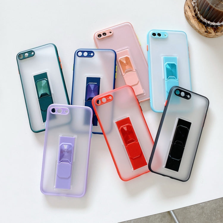 Translucent Frosted TPU + PC Magnetic Protective Case with Bright Color Invisible Bracket For iPhone 8 Plus / 7 Plus