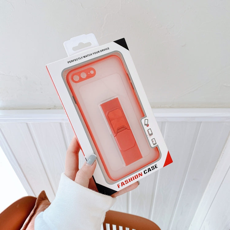 Translucent Frosted TPU + PC Magnetic Protective Case with Bright Color Invisible Bracket For iPhone 8 Plus / 7 Plus