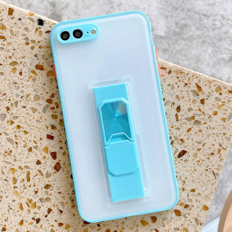 Translucent Frosted TPU + PC Magnetic Protective Case with Bright Color Invisible Bracket For iPhone 8 Plus / 7 Plus