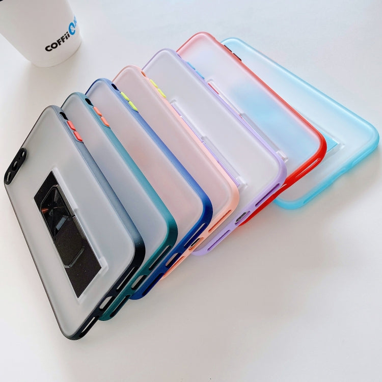 Translucent Frosted TPU + PC Magnetic Protective Case with Bright Color Invisible Bracket For iPhone 8 Plus / 7 Plus