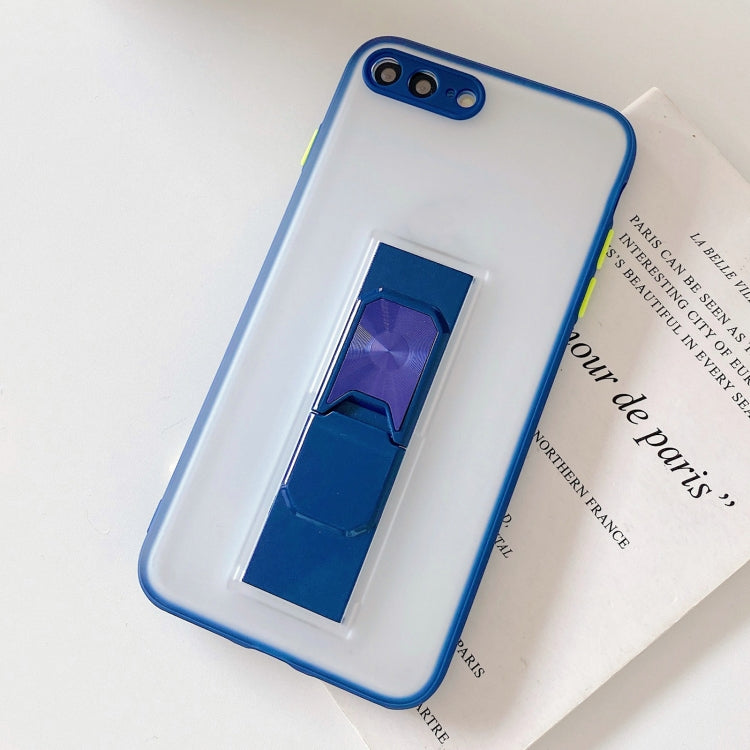 Translucent Frosted TPU + PC Magnetic Protective Case with Bright Color Invisible Bracket For iPhone 8 Plus / 7 Plus