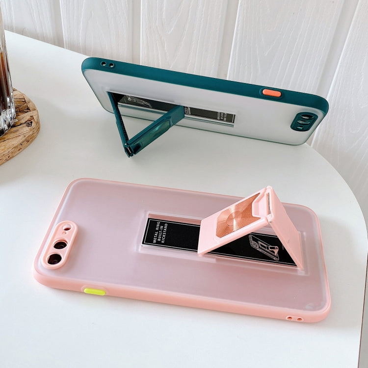 Translucent Frosted TPU + PC Magnetic Protective Case with Bright Color Invisible Bracket For iPhone 8 Plus / 7 Plus