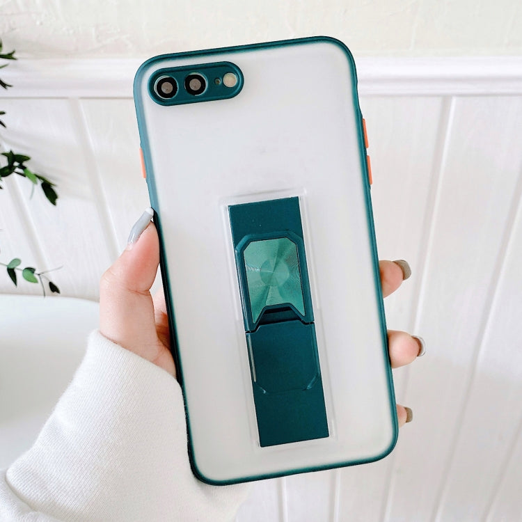 Translucent Frosted TPU + PC Magnetic Protective Case with Bright Color Invisible Bracket For iPhone 8 Plus / 7 Plus