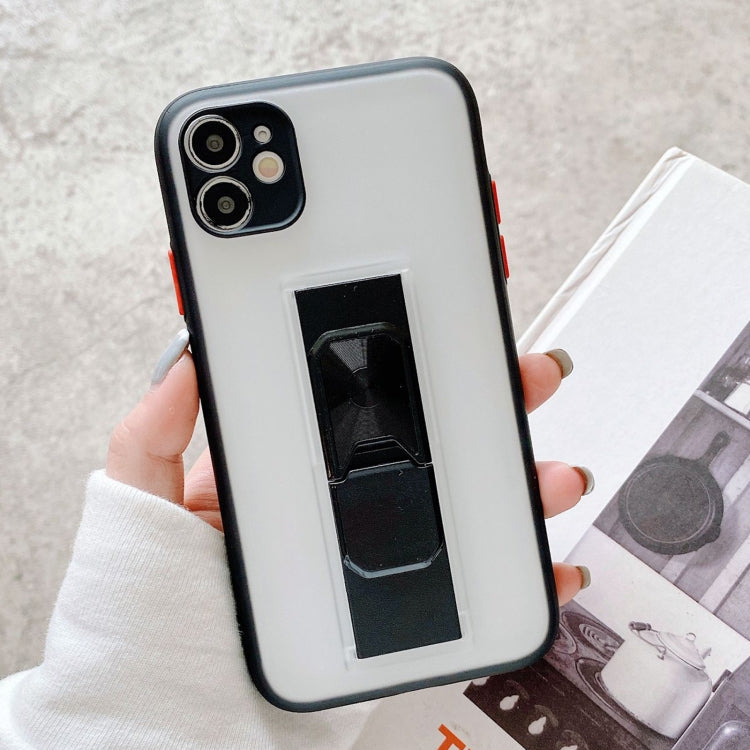 For iPhone 11 Translucent Frosted TPU + PC Magnetic Protective Case with Bright Color Invisible Bracket