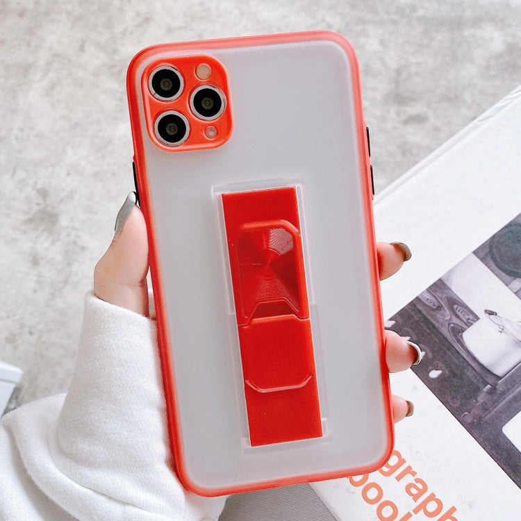 For iPhone 11 Pro Translucent Frosted TPU + PC Magnetic Protective Case with Bright Color Invisible Bracket