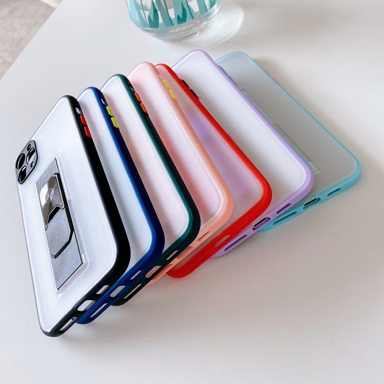 For iPhone 11 Pro Translucent Frosted TPU + PC Magnetic Protective Case with Bright Color Invisible Bracket