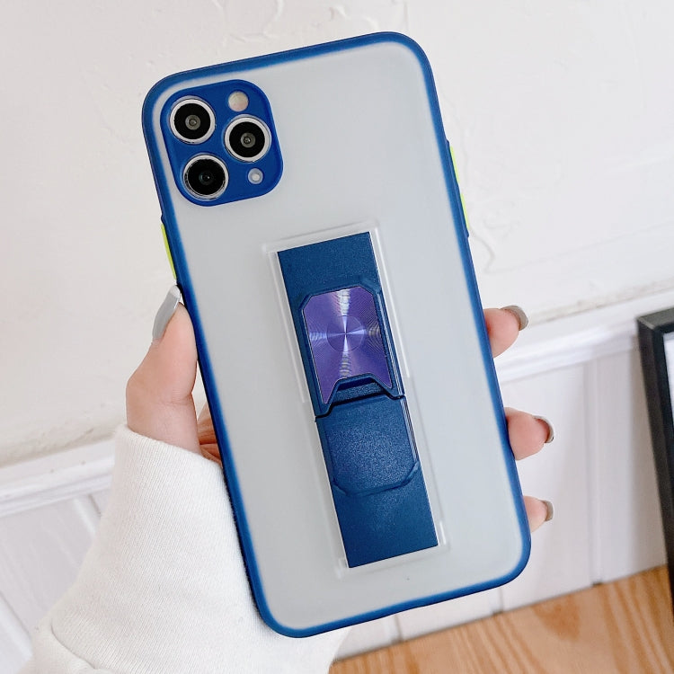 For iPhone 11 Pro Translucent Frosted TPU + PC Magnetic Protective Case with Bright Color Invisible Bracket