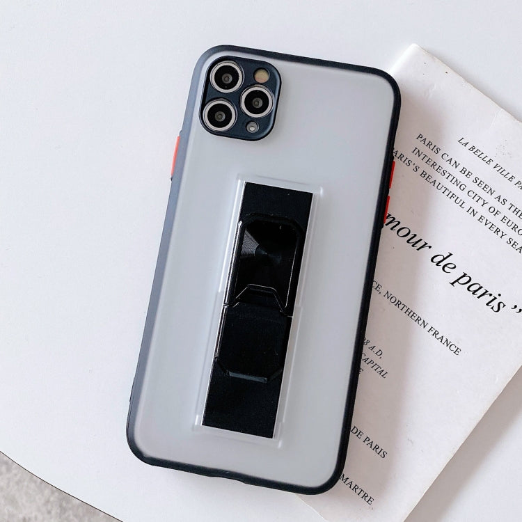 For iPhone 11 Pro Max Translucent Frosted TPU + PC Magnetic Protective Case with Bright Color Invisible Bracket