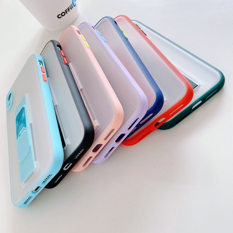 For iPhone XR Translucent Frosted TPU + PC Magnetic Protective Case with Bright Color Invisible Bracket