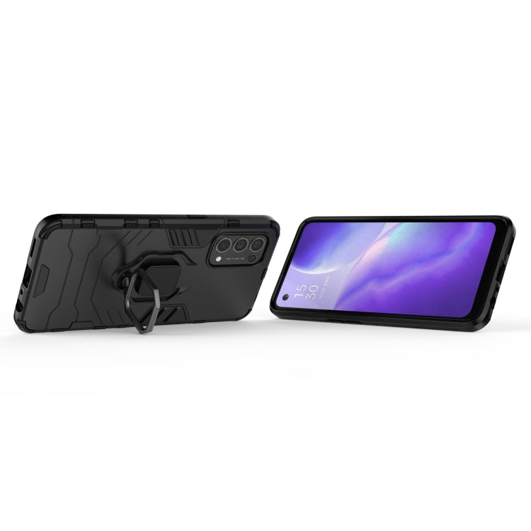 For OPPO Reno5 PC + TPU Shockproof Protective Case with Magnetic Ring Holder