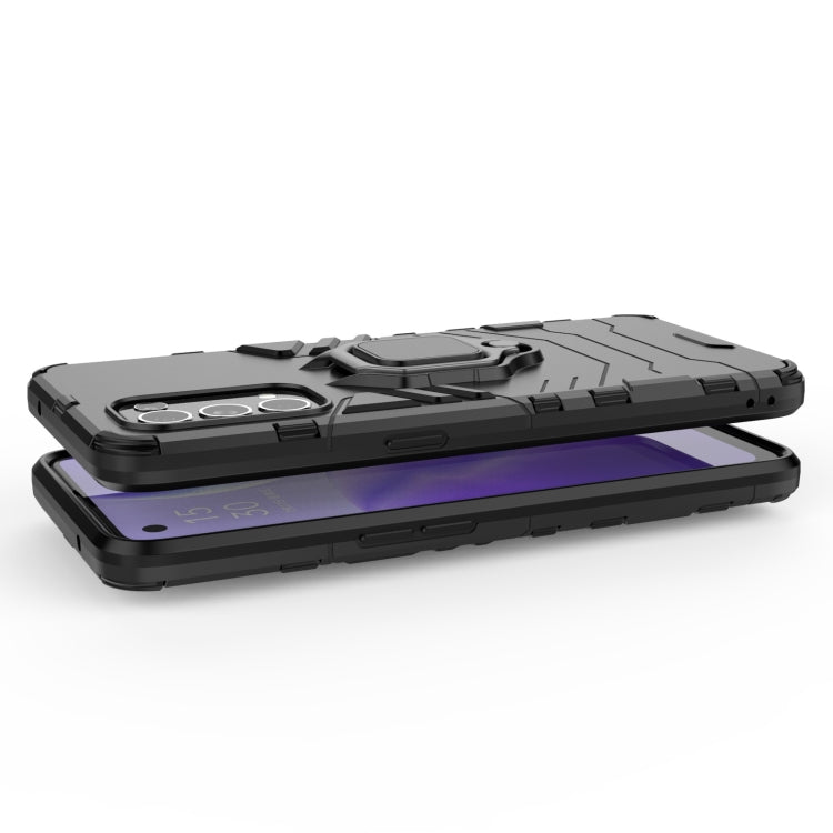 For OPPO Reno5 PC + TPU Shockproof Protective Case with Magnetic Ring Holder