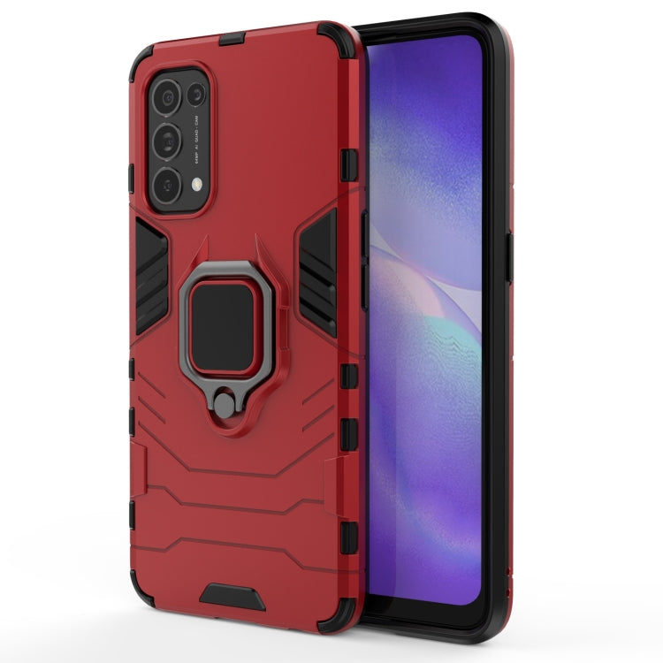 For OPPO Reno5 PC + TPU Shockproof Protective Case with Magnetic Ring Holder