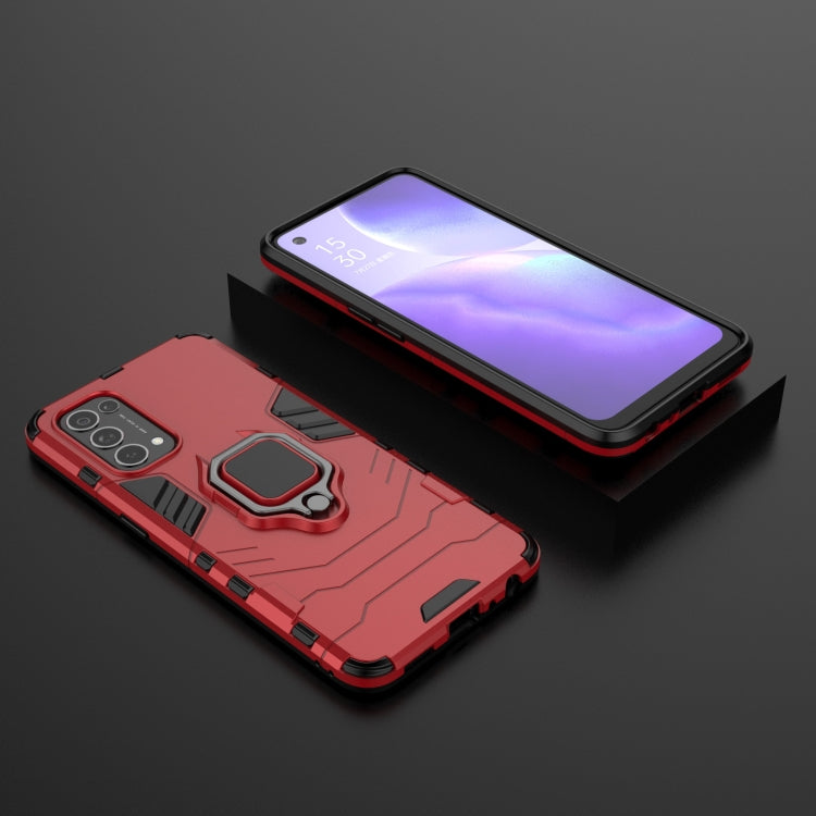 For OPPO Reno5 PC + TPU Shockproof Protective Case with Magnetic Ring Holder