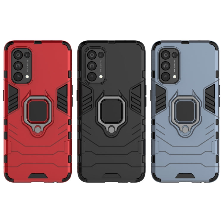 For OPPO Reno5 PC + TPU Shockproof Protective Case with Magnetic Ring Holder