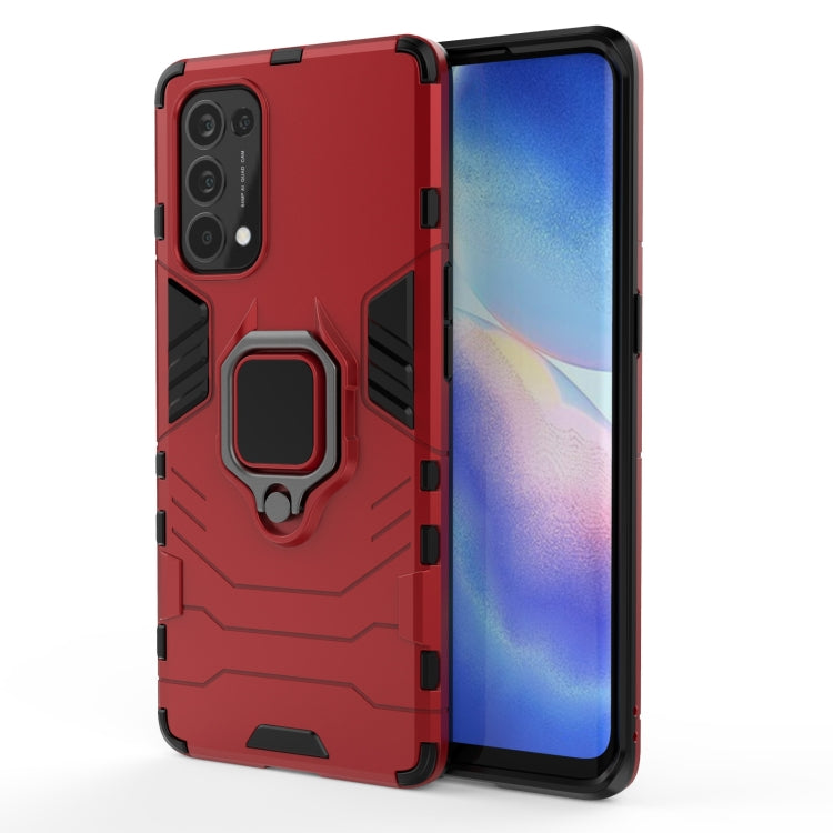 For OPPO Reno5 Pro PC + TPU Shockproof Protective Case with Magnetic Ring Holder
