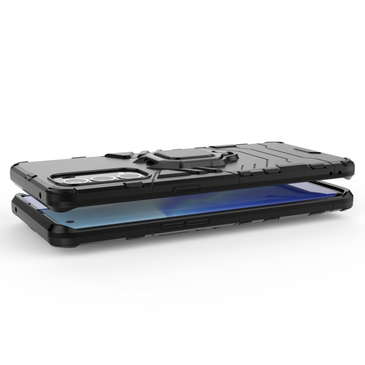 For OPPO Reno5 Pro PC + TPU Shockproof Protective Case with Magnetic Ring Holder