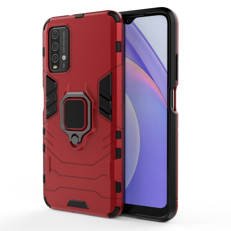 For Xiaomi Redmi Note 9 4G PC + TPU Shockproof Protective Case with Magnetic Ring Holder