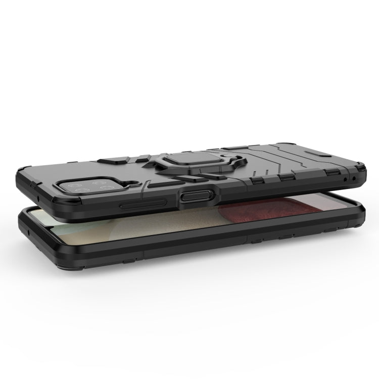 For Samsung Galaxy A12 5G PC + TPU Shockproof Protective Case with Magnetic Ring Holder