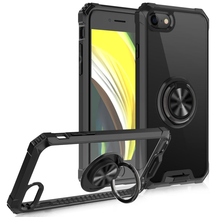 For iPhone SE 2022 / SE 2020 / 8 / 7 Armor Ring PC + TPU Magnetic Shockproof Protective Case