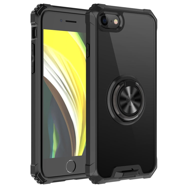 For iPhone SE 2022 / SE 2020 / 8 / 7 Armor Ring PC + TPU Magnetic Shockproof Protective Case