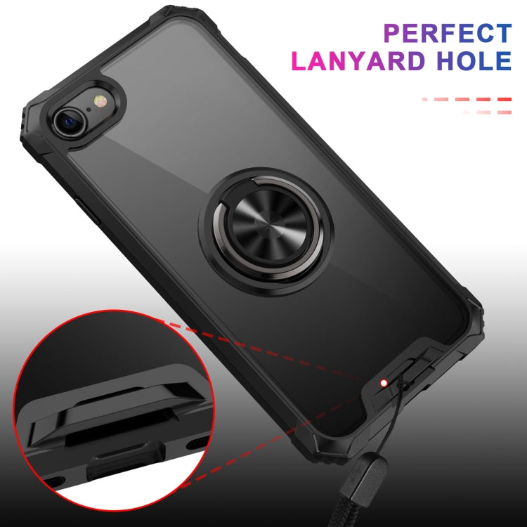For iPhone SE 2022 / SE 2020 / 8 / 7 Armor Ring PC + TPU Magnetic Shockproof Protective Case