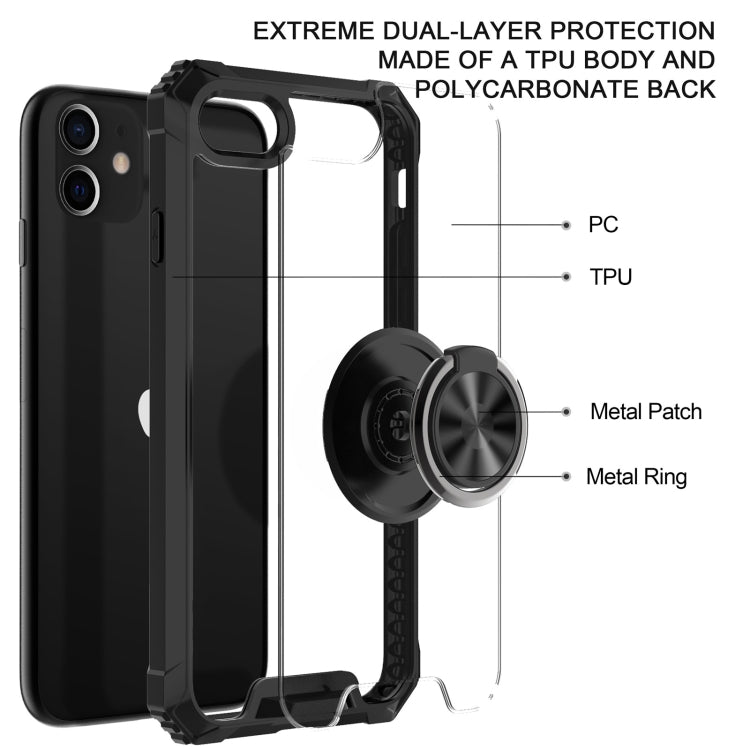 For iPhone SE 2022 / SE 2020 / 8 / 7 Armor Ring PC + TPU Magnetic Shockproof Protective Case